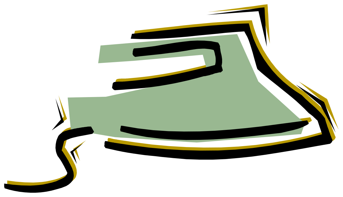 Green and Yellow Hand Holding Knife Clipart Icon