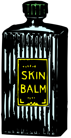 Skin Balm Clipart: Black and Yellow Warning Sign Design
