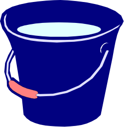 Blue Bucket with Handle Clipart for Versatile Use