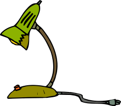 Green Lamp Clipart on Black Background