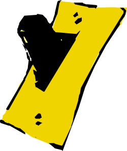 Bold Yellow Letter Z on Black Background Clipart