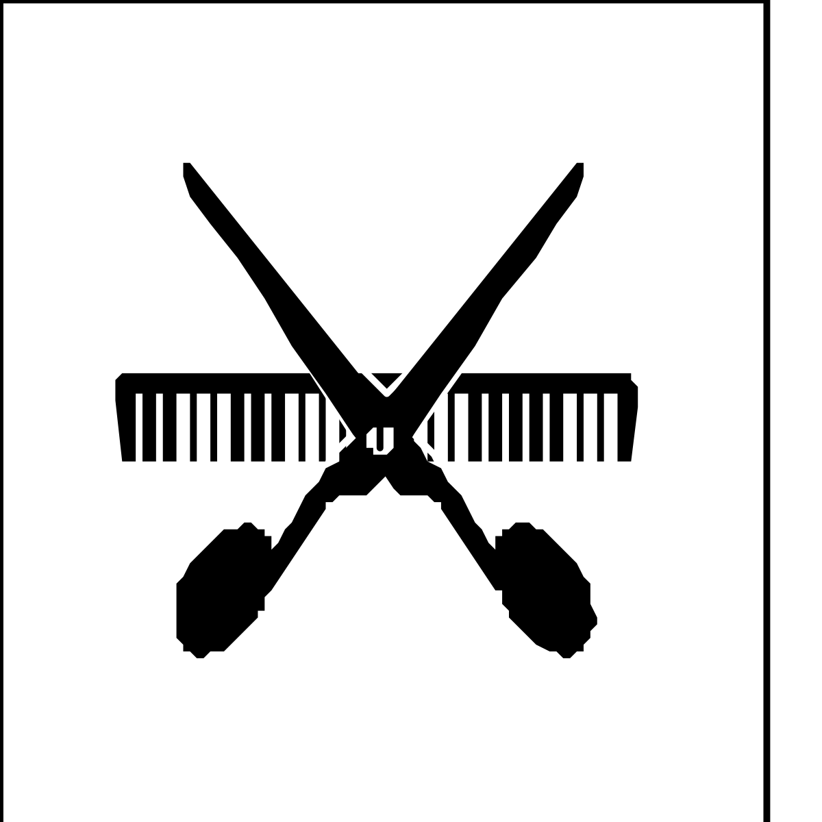 Crossed Swords Silhouette - Elegant Black and White Clipart
