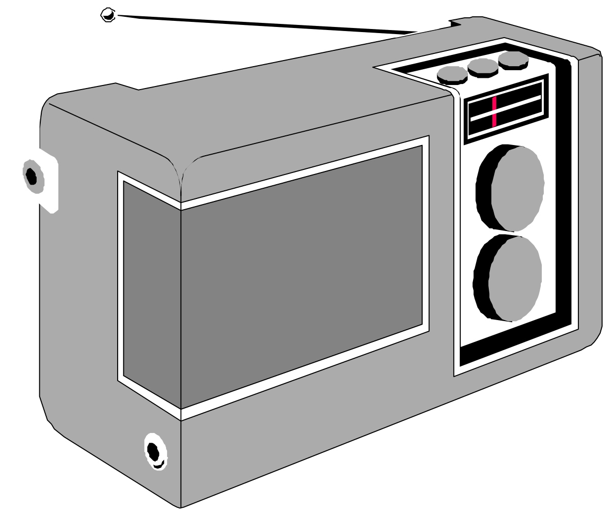 an old radio with a radio antenna on top clip art png transparent Vintage Radio Clipart with Antenna for Retro Themes
