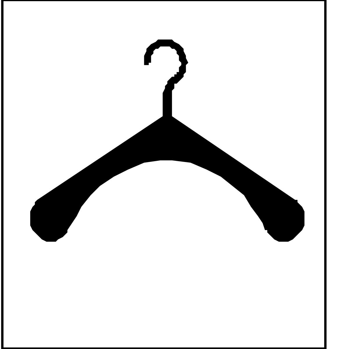 Silhouette Hanger Clipart - Elegant Black and White Design