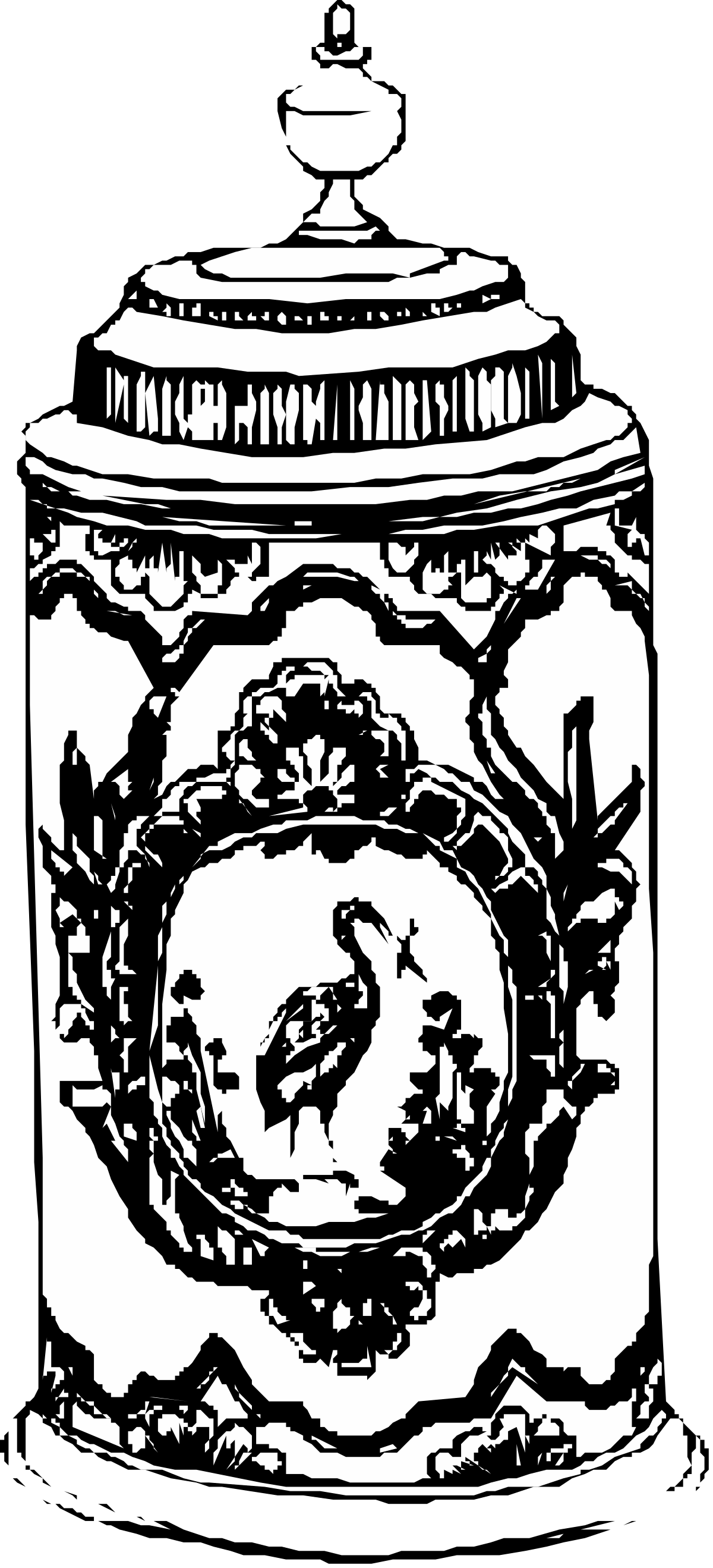 Black and White Vase Clipart: Elegant Simplistic Design