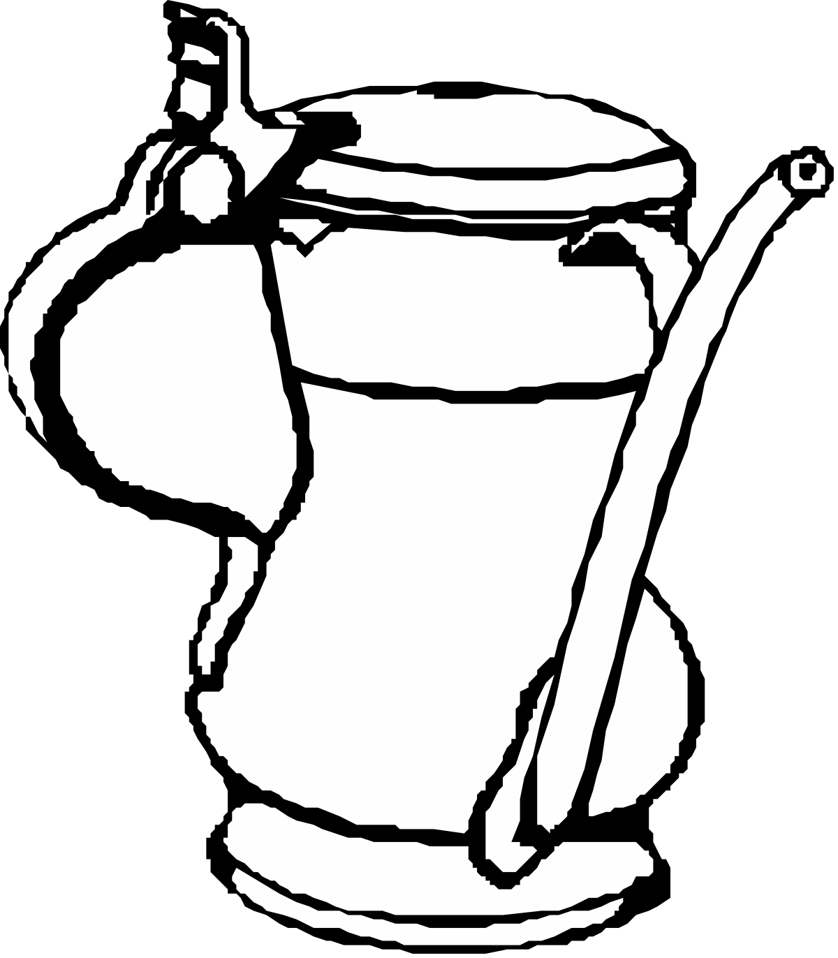 a black and white drawing of a coffee pot clip art png transparent Black and White Coffee Pot Clipart: Stylish Kitchen Illustration