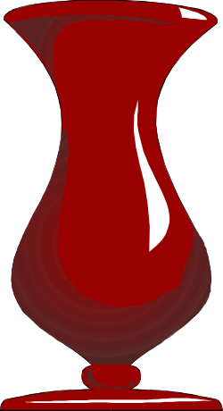 Red Vase with White Stripe - Elegant Clipart for Home Decor