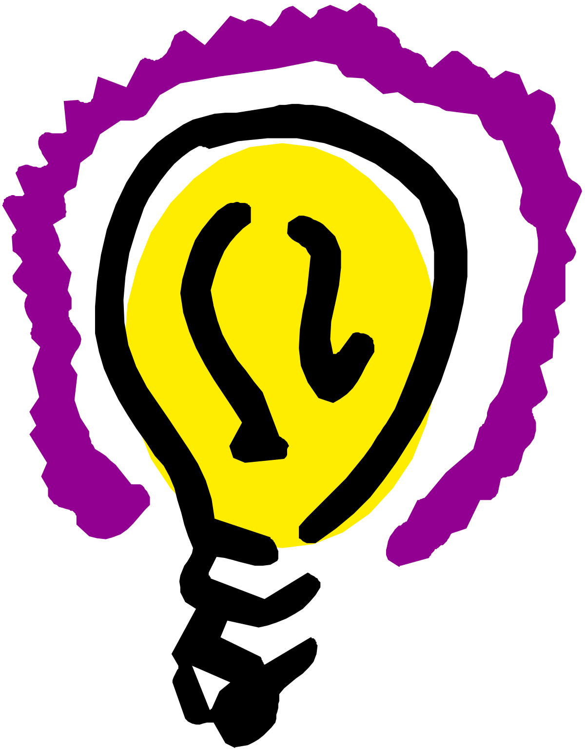 Yellow and Purple Logo with Question Mark Clipart for Creative Projects