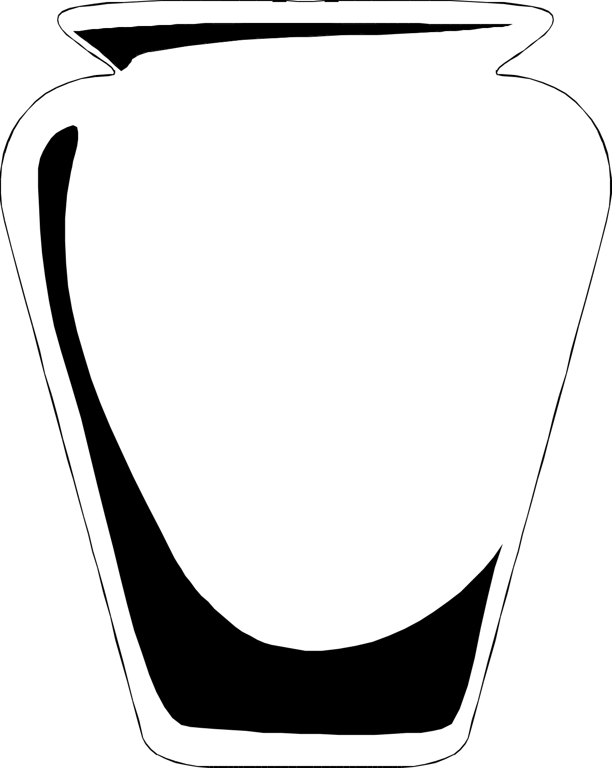 Elegant White Vase on Black Background Clipart