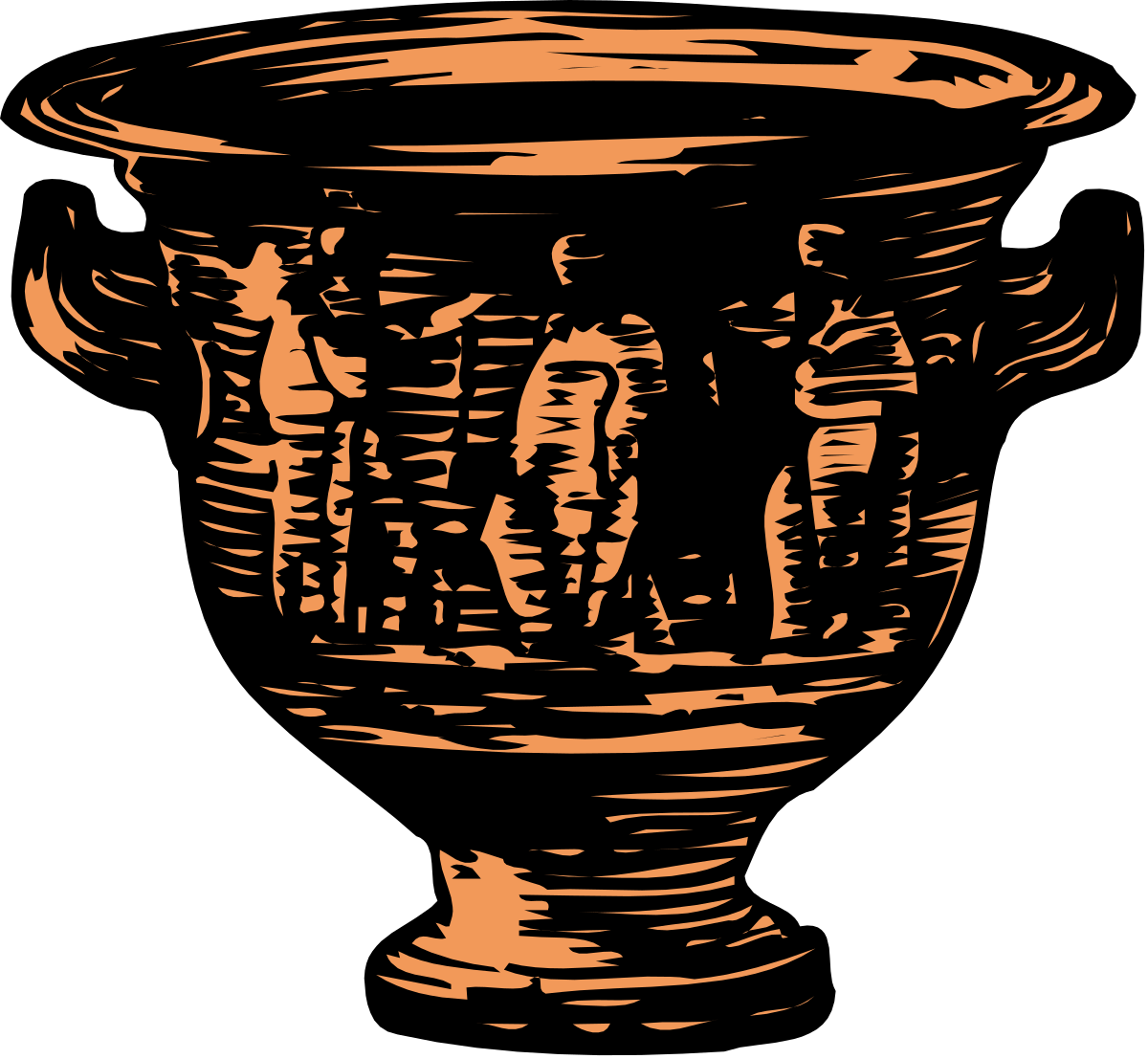 Elegant Vase on Black Background Clipart