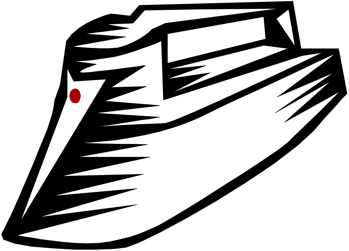 Black and White Logo with Red Dot - Stylish Minimalist Clipart