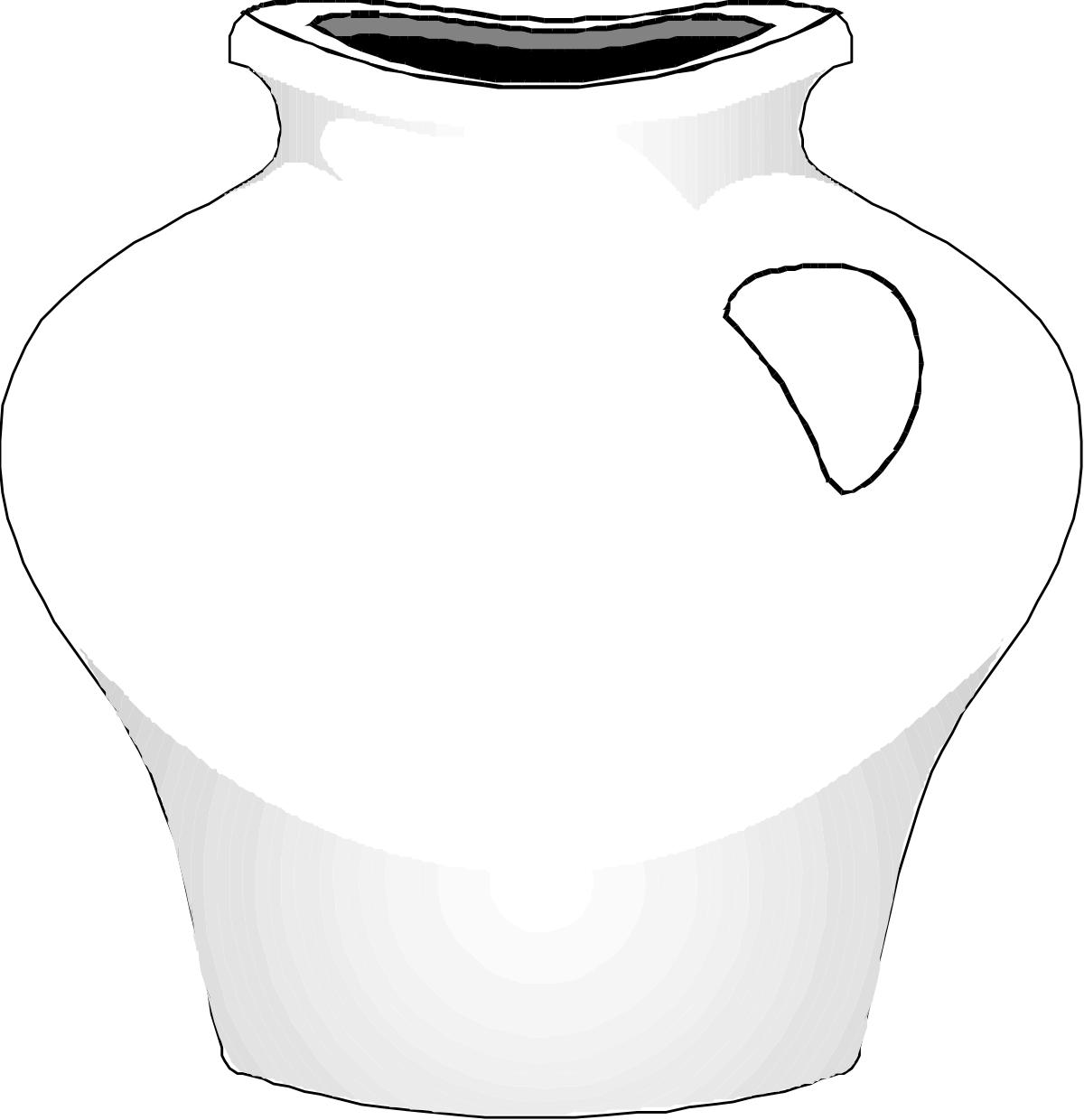 White Vase with Black Handle - Elegant Clipart for Home Decor