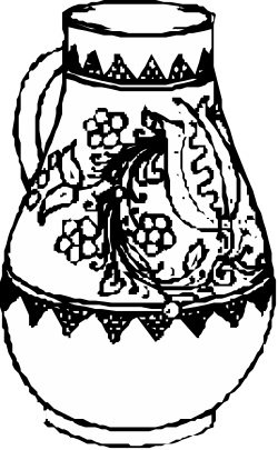 Black and White Vase Clipart - Elegant Floral Design