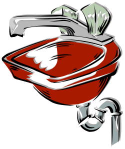 Red Sink with Modern Faucet Clipart for Any Creative Project