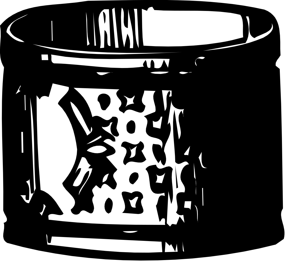 a black and white illustration of a trash can clip art png transparent Black and White Trash Can Clipart Illustration