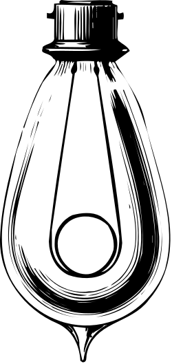 Light Bulb Clipart with Black Background for Creative Projects