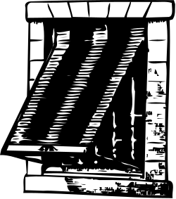 Black and White Window Clipart with Window Sill - Vintage Style