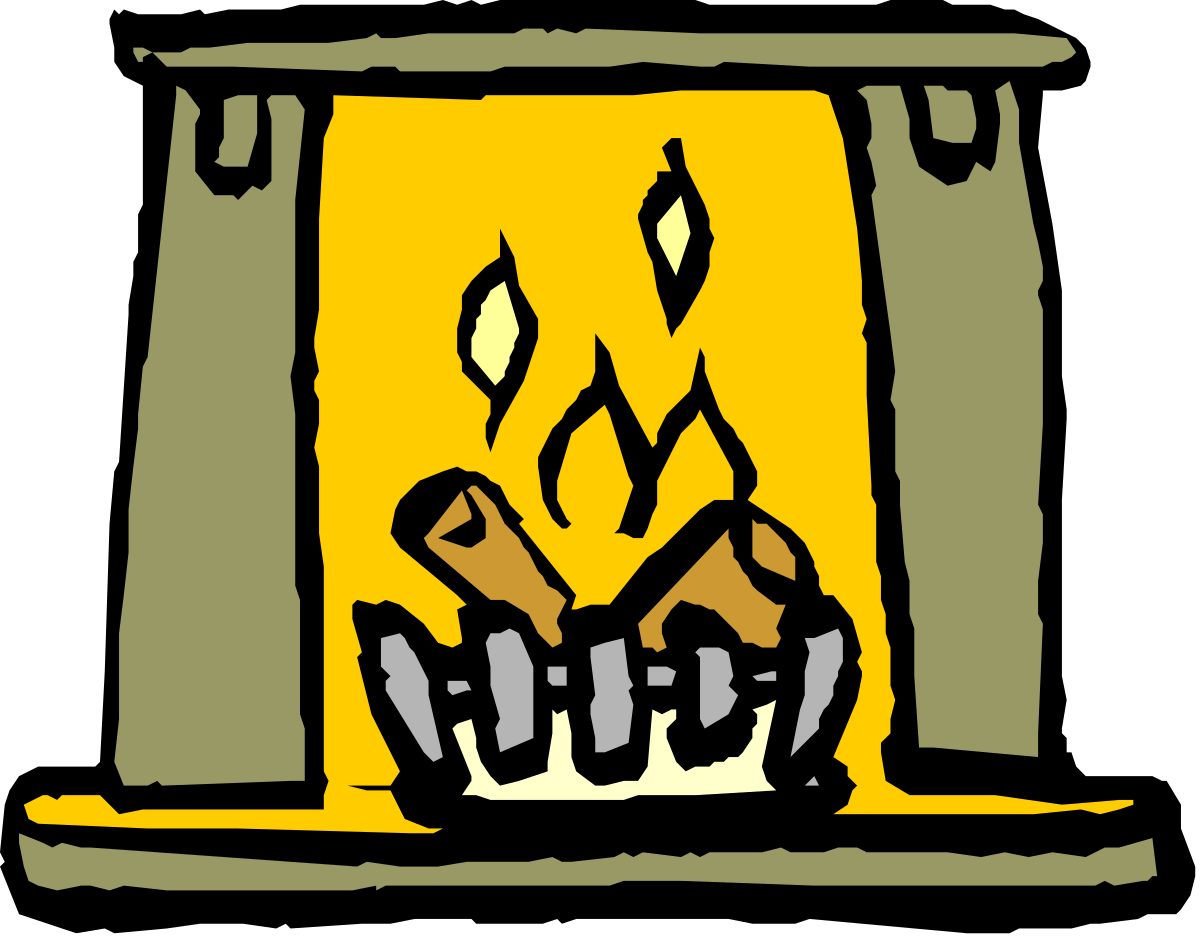 a fireplace with a fire in it clip art png transparent Fireplace with Cozy Flames Clipart - Warm Home Atmosphere