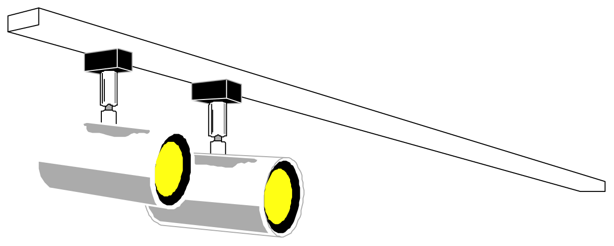 a pair of two white pipes with yellow lights clip art png transparent White Pipes with Yellow Lights - Versatile Clipart for Creative Projects