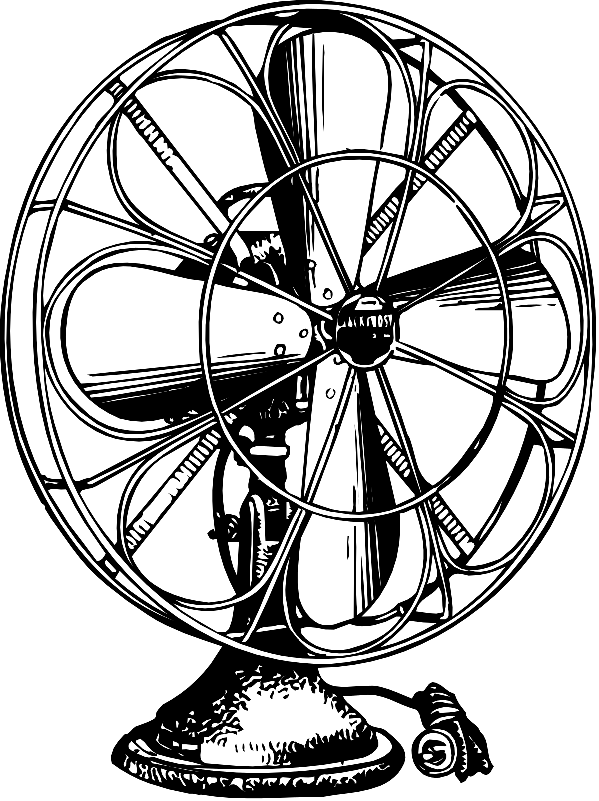 Black and White Fan Clipart - Classic Vintage Style