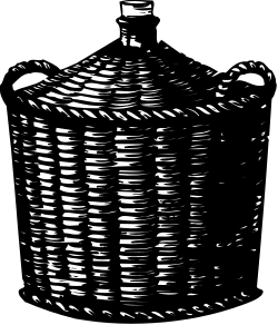 Basket Clipart: Black and White Design for Versatile Use