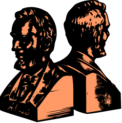 Businessman in Suit and Tie Observing Clipart Scene