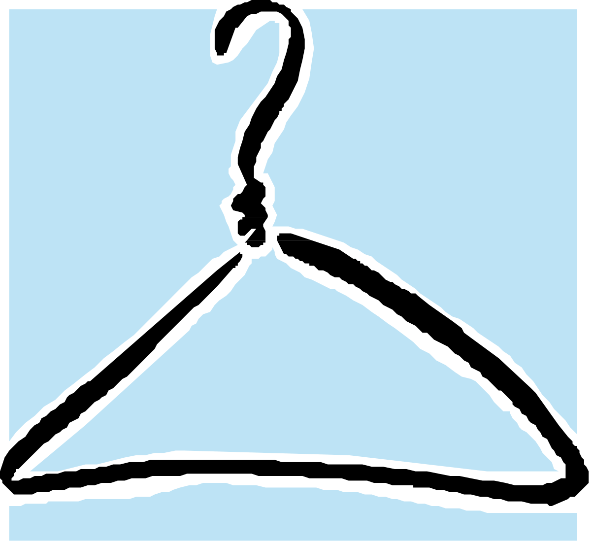 Hanger Silhouette Clipart - Minimalist Black and White Design