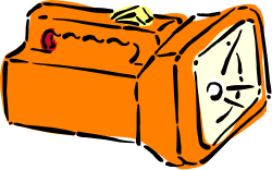 Orange Suitcase with Clock - Travel Clipart for Adventurers