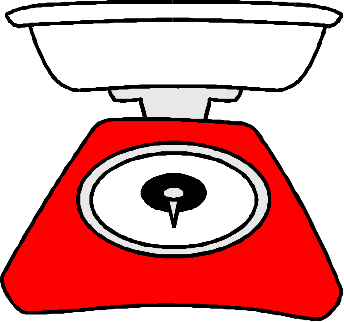 Red and White Scale with Eye Clipart - Eye-catching Design for Various Uses