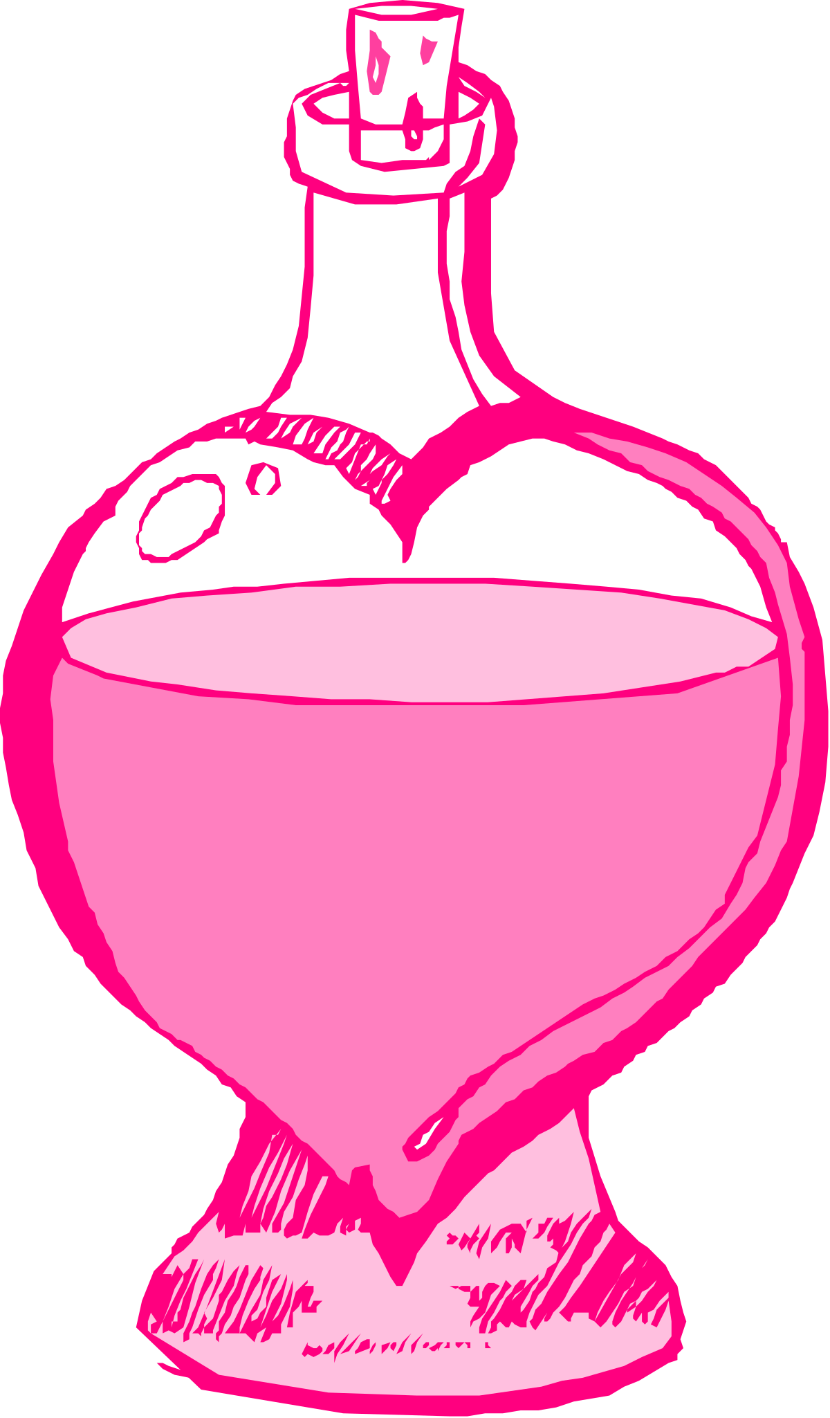 Love Potion Illustration - Pink Vase with White Top Clipart