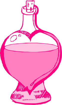 Love Potion Illustration - Pink Vase with White Top Clipart