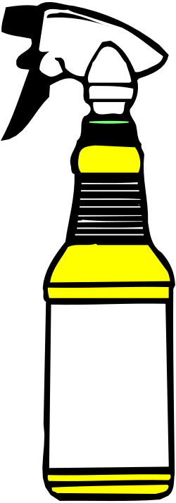 Yellow and White Spray Bottle Clipart on Black Background