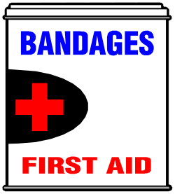 Red Cross First Aid Bandages Clipart for Safety