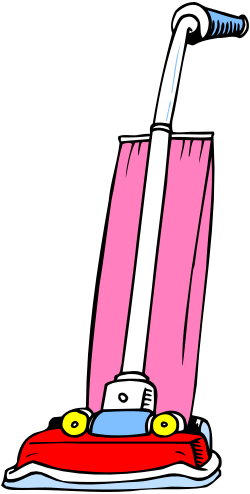 Pink Vacuum Cleaner Clipart with Brush - Perfect for Home Cleaning Designs