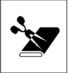 Black and White Book Icon with Magnifying Glass - SVG Clipart