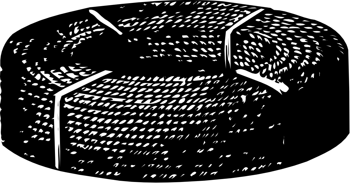 Basket Clipart - Black and White Hand-Drawn Illustration