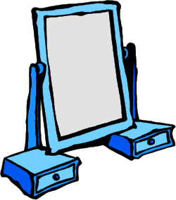 Blue Mirror and Drawer Clipart: Perfect for Elegant Home Decor