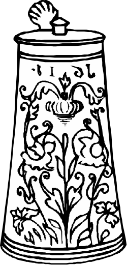 Elegant Black and White Vase Clipart Illustration