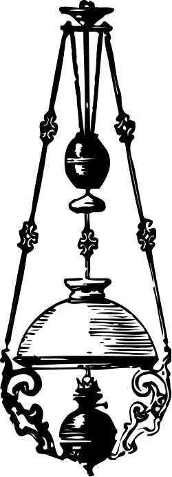 Oil Lamps: Elegant Black and White Clipart Illustrations