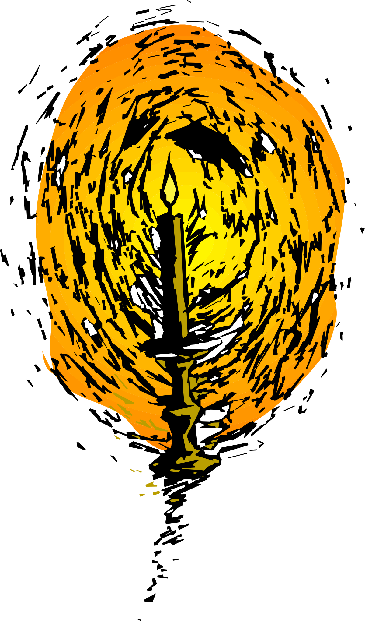 Tiger Head Clipart on Black Background - Stunning Wild Animal Illustration