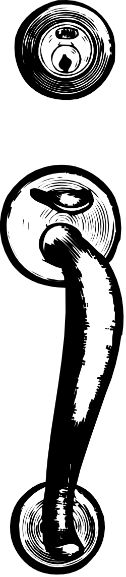 Door Knob and Lock - Black and White Spiral Vortex Clipart