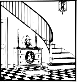 Staircase Clipart: Elegant Black and White Illustration for Your Projects