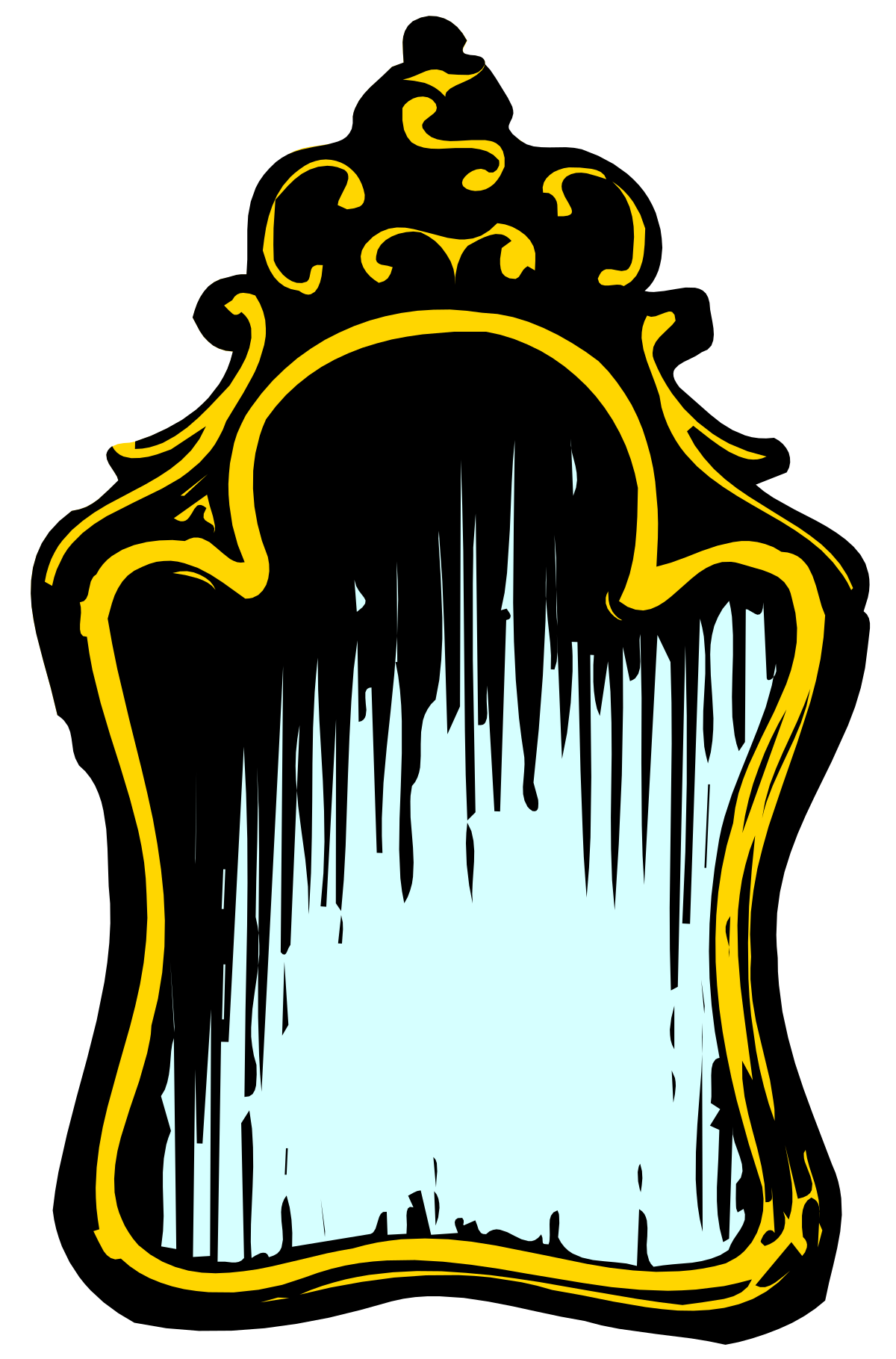 Crown Silhouette Clipart - Striking Yellow and Black Design