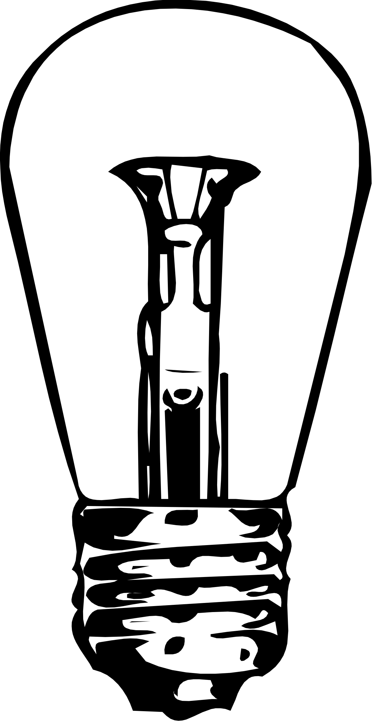 Light Bulb Inspiration with Man Standing in Water Clipart