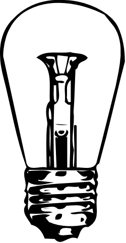 Light Bulb Inspiration with Man Standing in Water Clipart