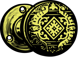Yellow and Black Circular Logo Design Clipart for Creative Projects