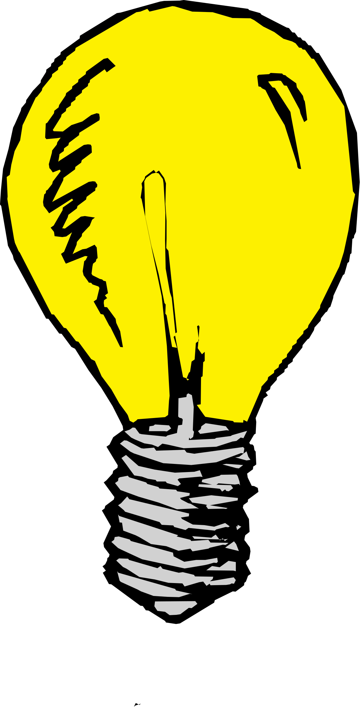 Yellow Light Bulb Clipart on Black Background - Bright Ideas