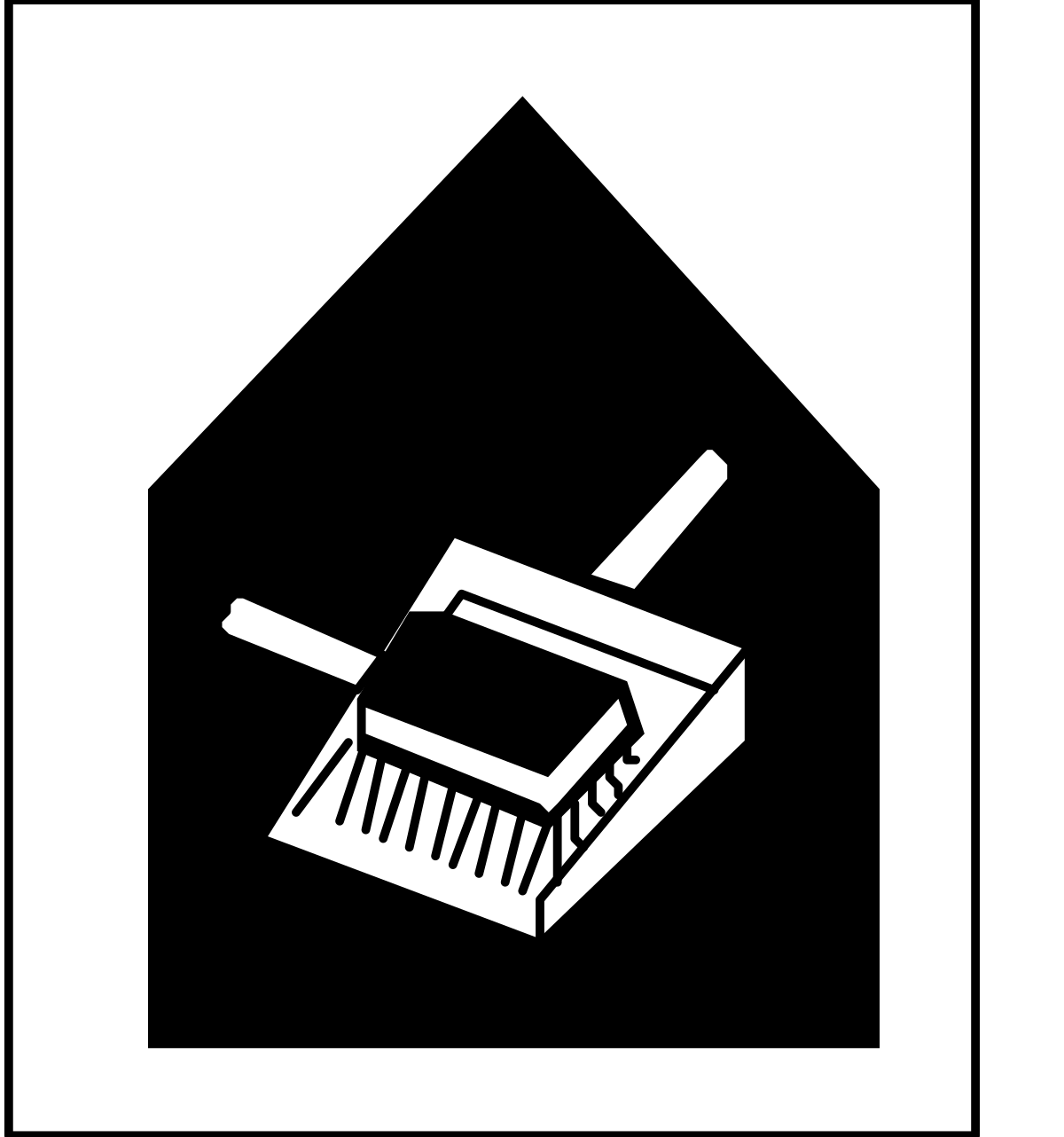 Broom Clipart - Black and White Icon for Cleaning Themes