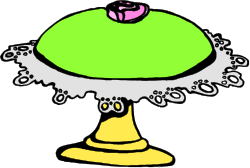 Green Cake with Pink Flower Top - Delightful Clipart for Celebrations