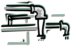 Person Sitting at Desk with Laptop Clipart: Modern Workspace Illustration